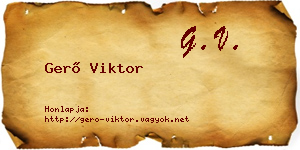 Gerő Viktor névjegykártya